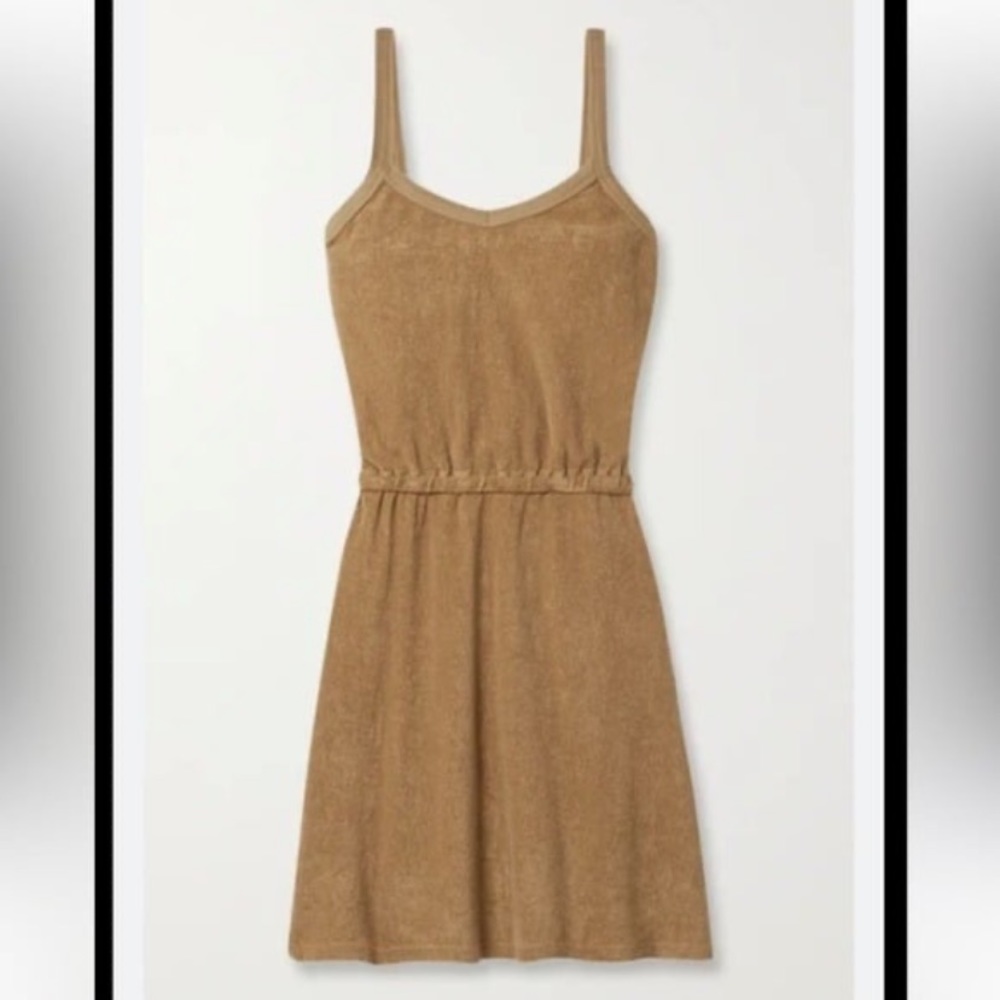 Suzie Kondi organic terry cotton Tank dress in Teddy brown
